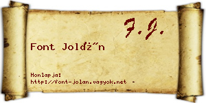 Font Jolán névjegykártya