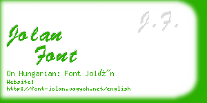 jolan font business card